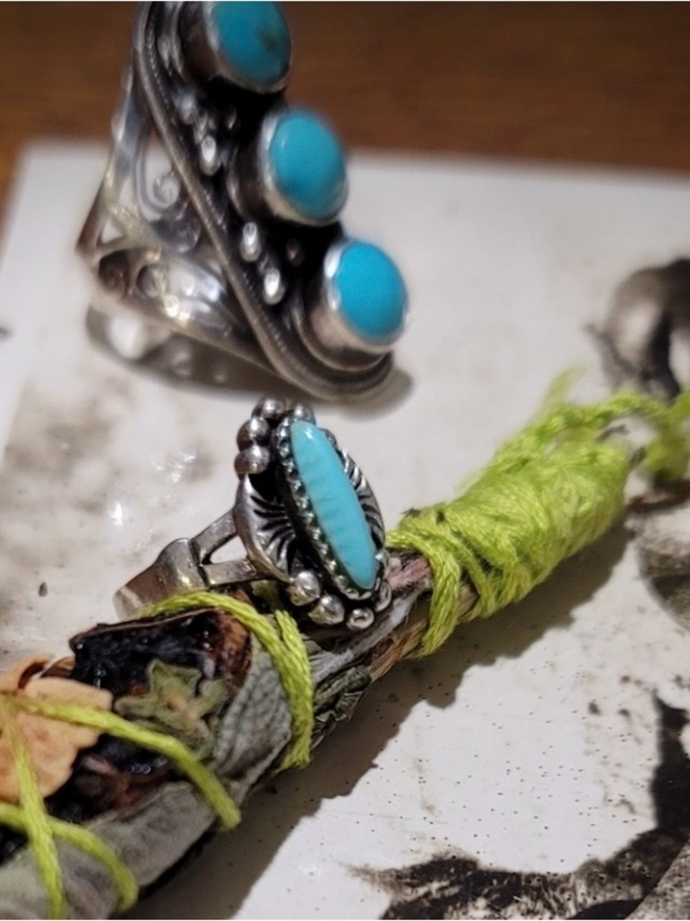 Turquoise and Silver Women's Ring
